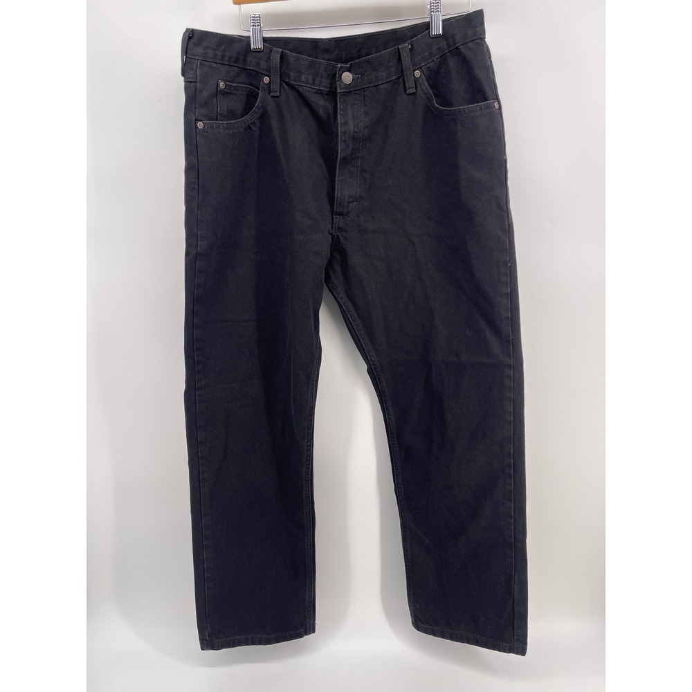Wrangler Premium Quality Mens Black Straight Leg Denim Jeans 36x30